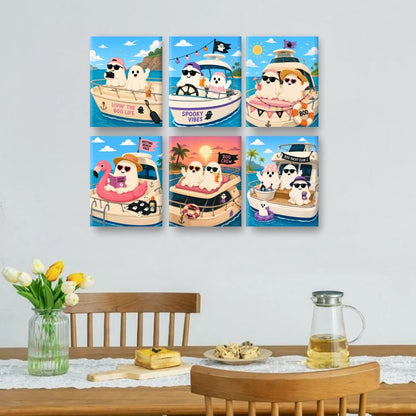 6 Mini Paintings - Summer Ghosts Set