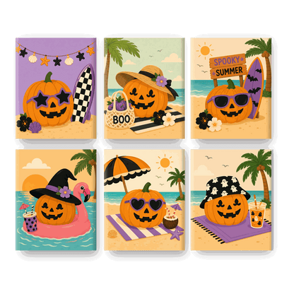 6 Mini Paintings - Summer Pumpkin Set