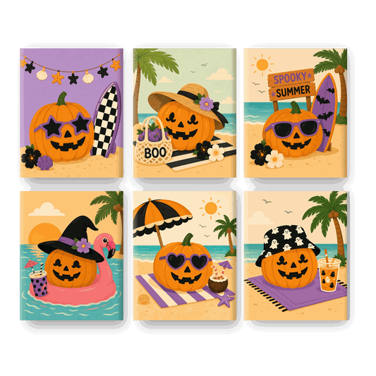 6 Mini Paintings - Summer Pumpkin Set