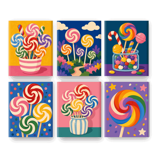 6 Mini Paintings - Lollipop Set