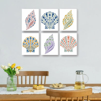 6 Mini Paintings - Coastal Shells Set