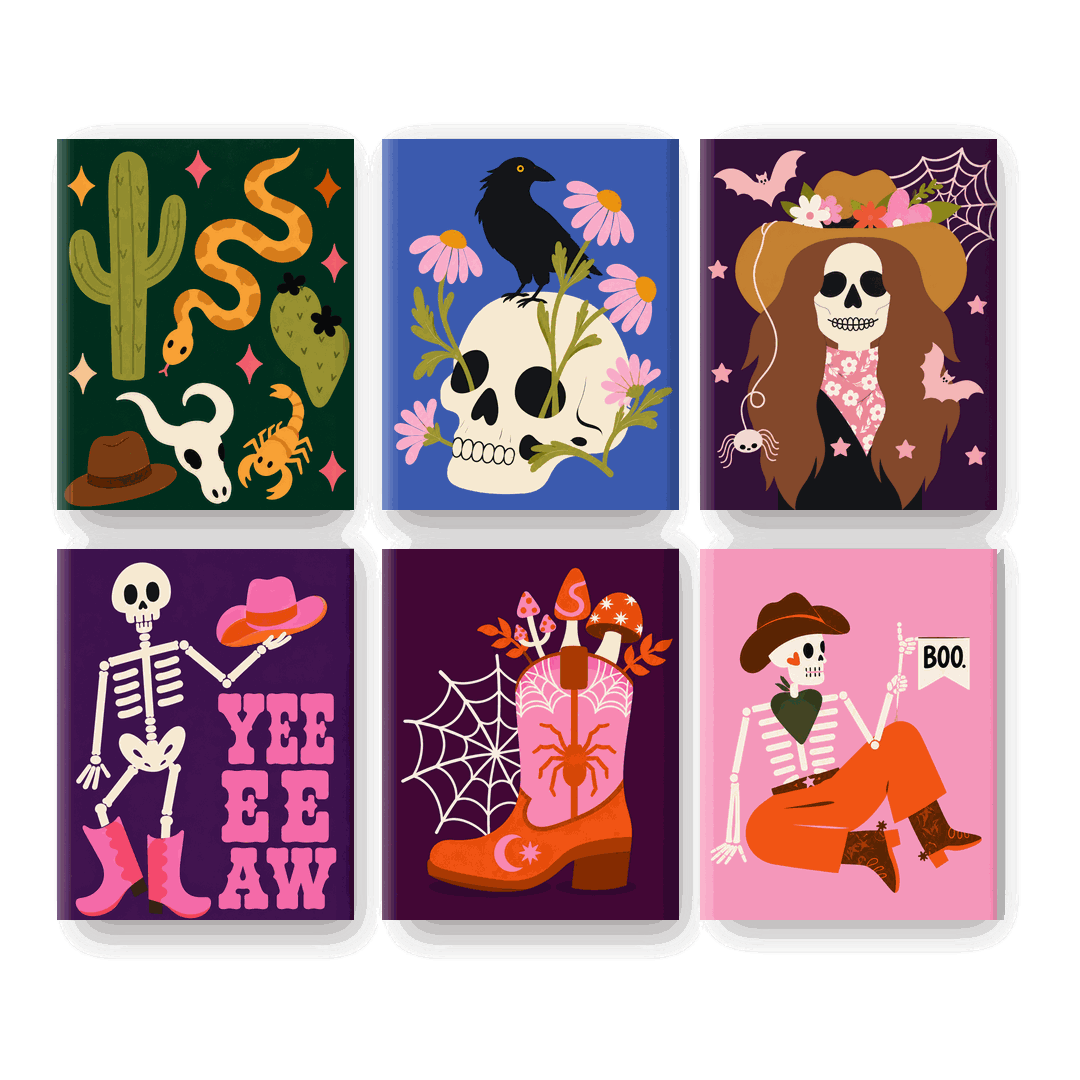 6 Mini Paintings - Howdy Halloween Set - Paint by numbers