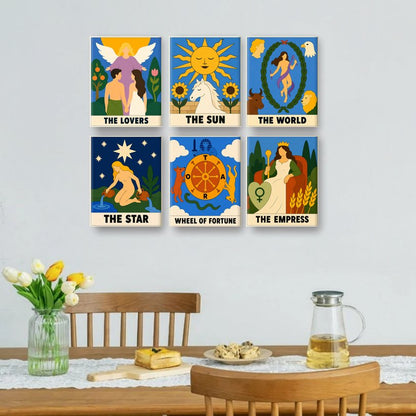 6 Mini Paintings - Tarot Reading Set