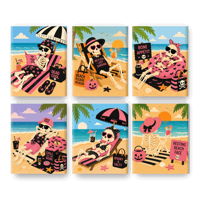 6 Mini Paintings - Skeleton Beach Set