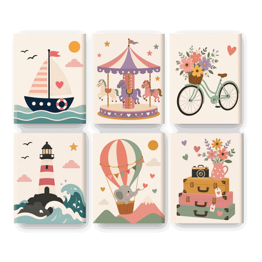 6 Mini Paintings - Sweet Charm Set - Paint by numbers