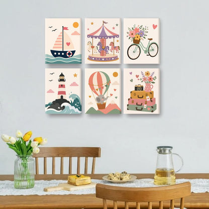 6 Minitavlor - Söt charm-set