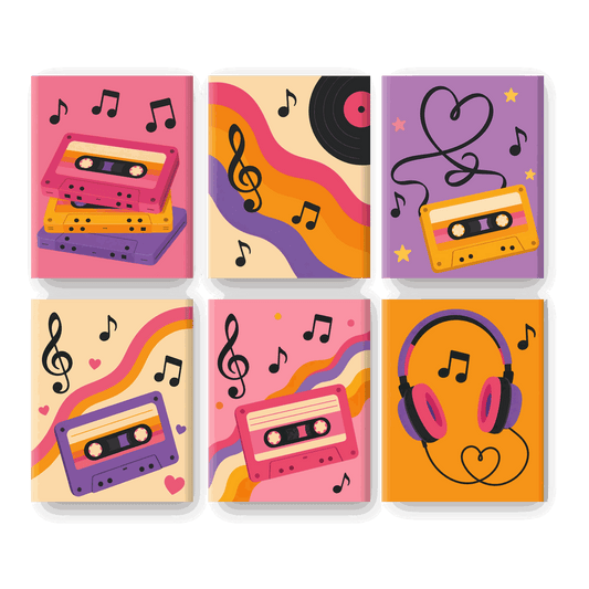 6 Mini Paintings - Colorful Cassettes Set - Paint by numbers