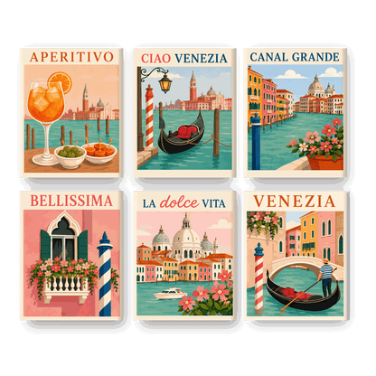 6 Mini Paintings - Dolce Venezia Set