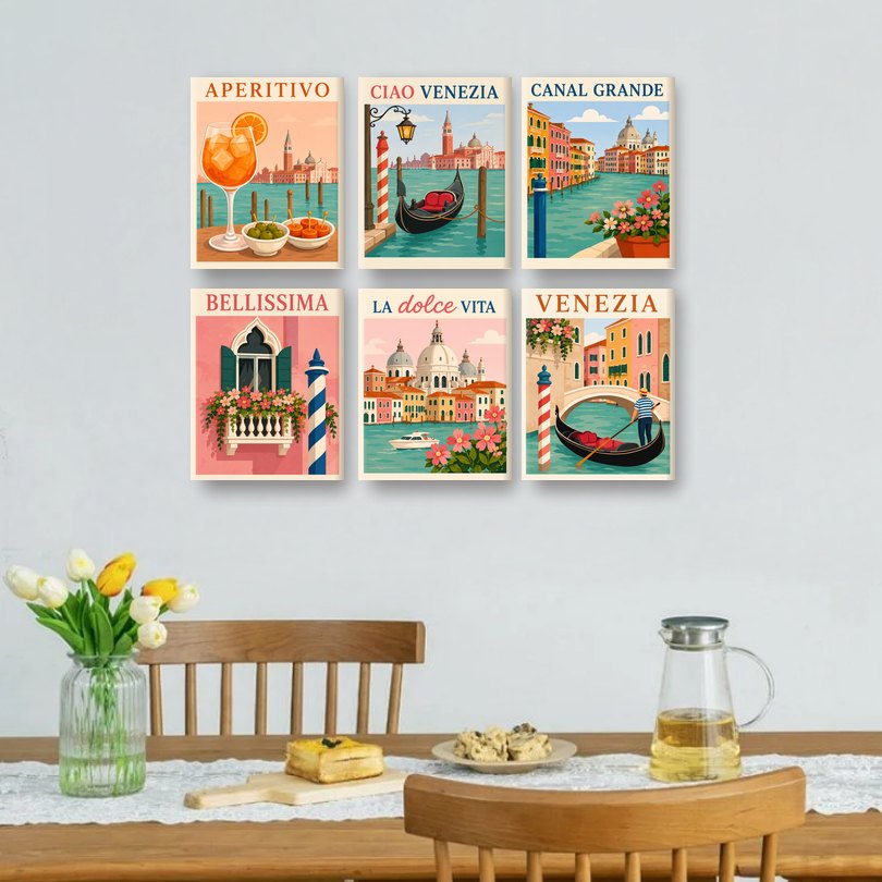 6 Mini Paintings - Dolce Venezia Set