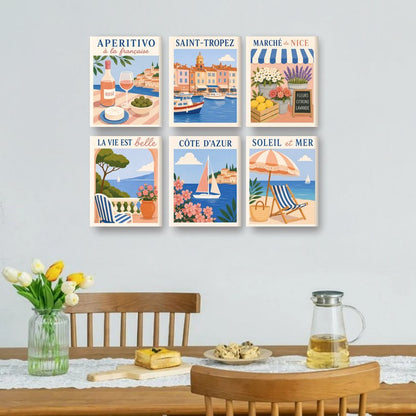 6 Mini Paintings - French Riviera Set