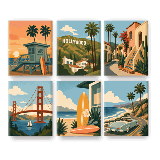 6 Mini Paintings - Golden State Set