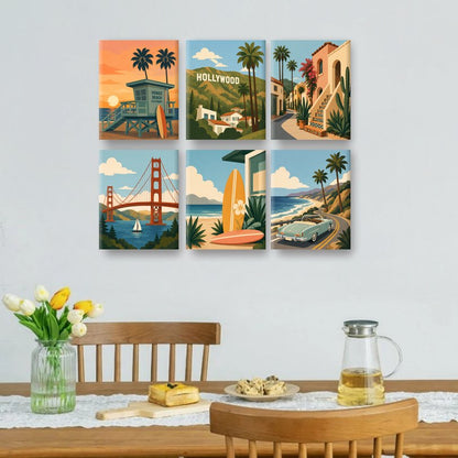 6 Mini Paintings - Golden State Set