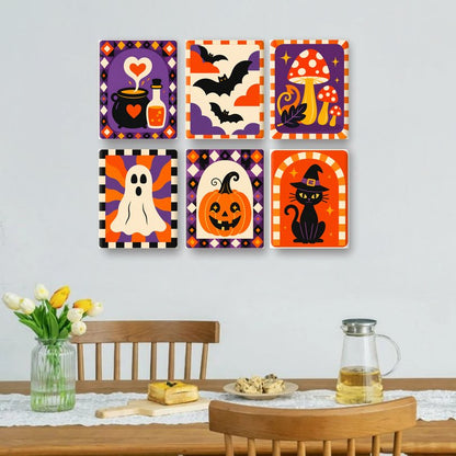 6 Mini Paintings - Groovy Halloween Set