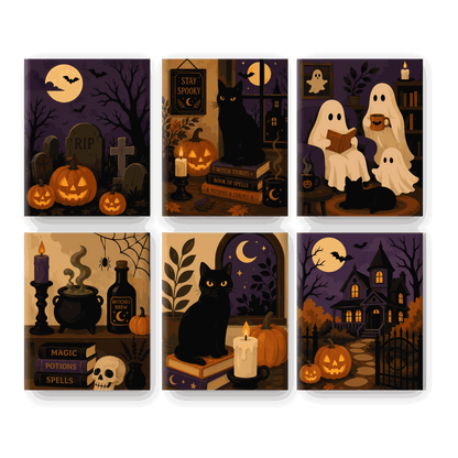 6 Mini Paintings - Haunted & Cozy Set