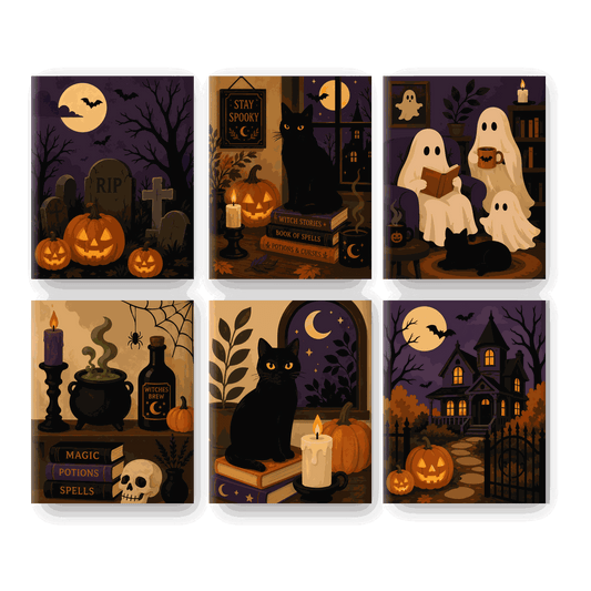 6 Mini Paintings - Haunted & Cozy Set