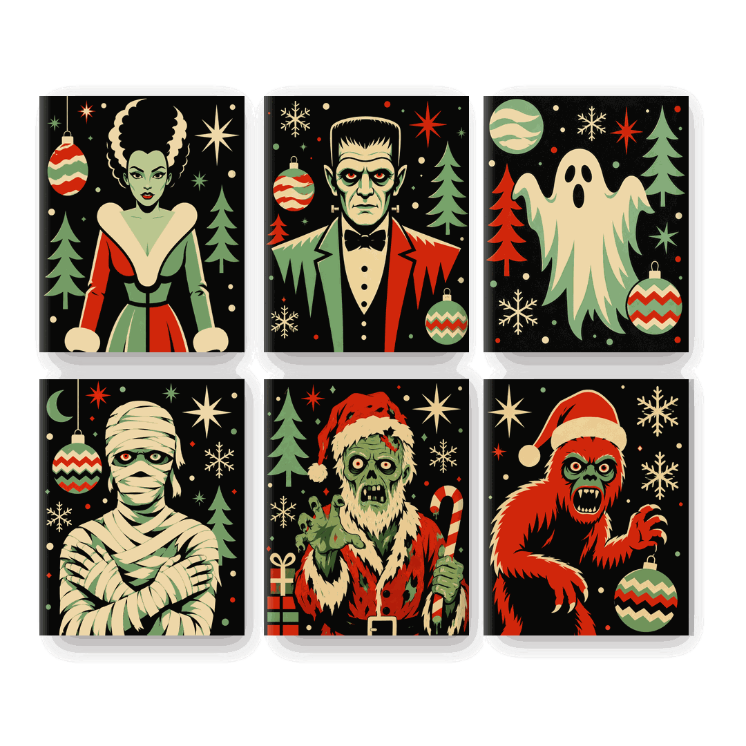 6 Mini Paintings - Haunted Holidays Set