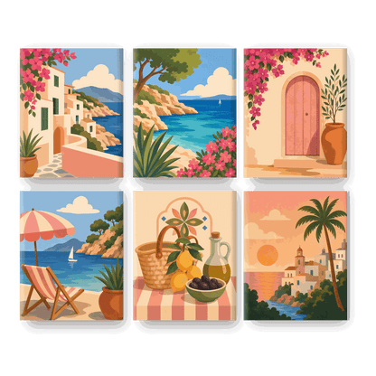 6 Mini Paintings - Mallorca Escape Set - Paint by numbers