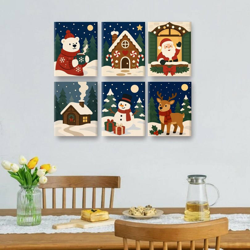 6 mini-tableaux - Moments joyeux