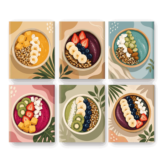 6 Mini Paintings - Rainbow Bowls Set - Paint by numbers