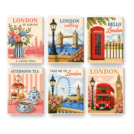 6 Mini Paintings - Take me to London Set - Paint by numbers
