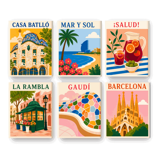 6 Mini Paintings - Viva Barcelona Set - Paint by numbers