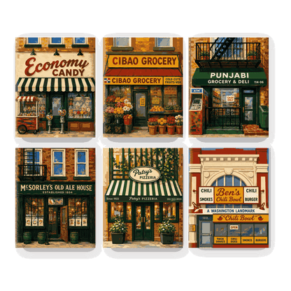 6 Mini Paintings - Neighborhood Classics Set - Paint by numbers