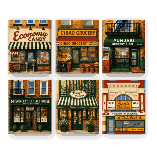 6 Mini Paintings - Neighborhood Classics Set - Paint by numbers