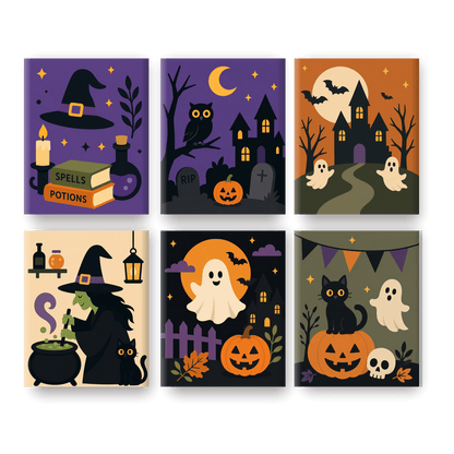 6 Mini Paintings - Halloween Classic Set