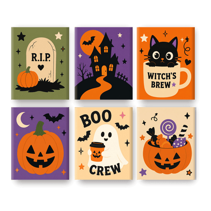6 Mini Paintings - Spooky Mix Set