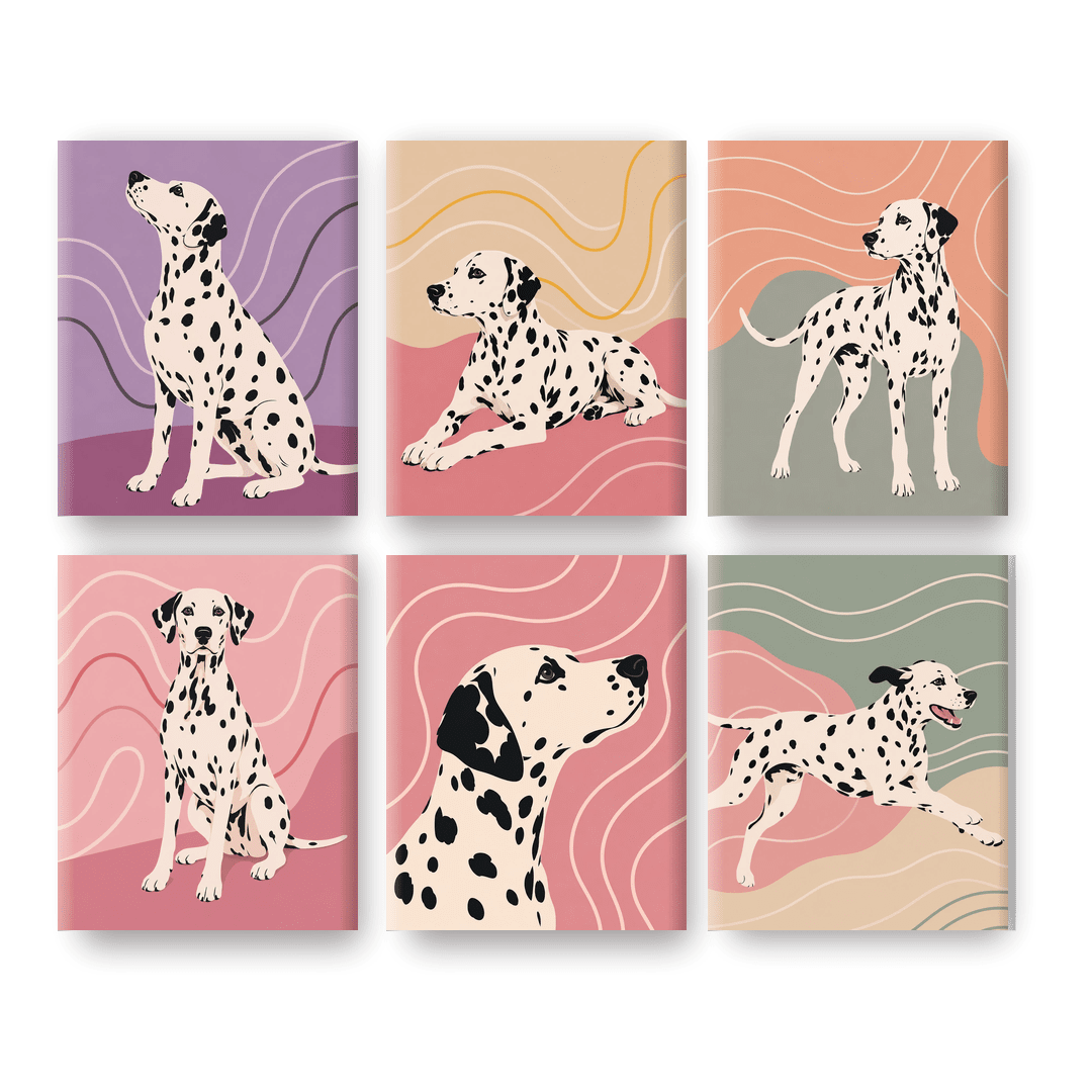 6 Mini Paintings - Dalmatian Set - Paint by numbers