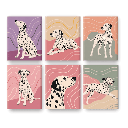 6 Mini Paintings - Dalmatian Set - Paint by numbers