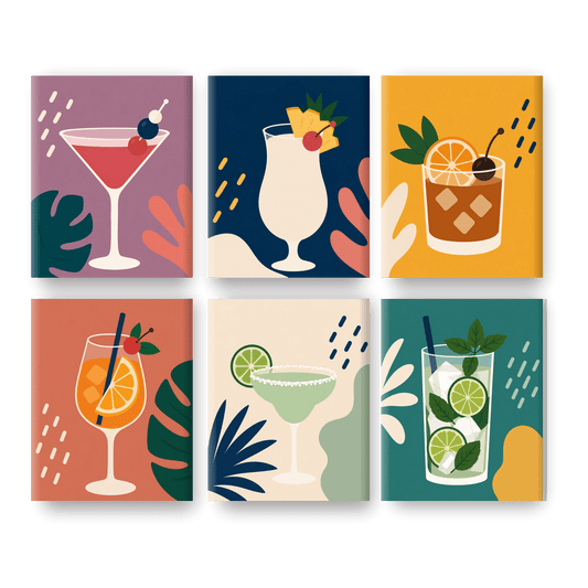 6 Mini Paintings - Cocktail Hour Set