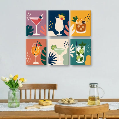 6 Mini Paintings - Cocktail Hour Set