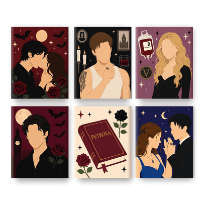 6 Mini Paintings - Vampire Romance Set - Paint by numbers
