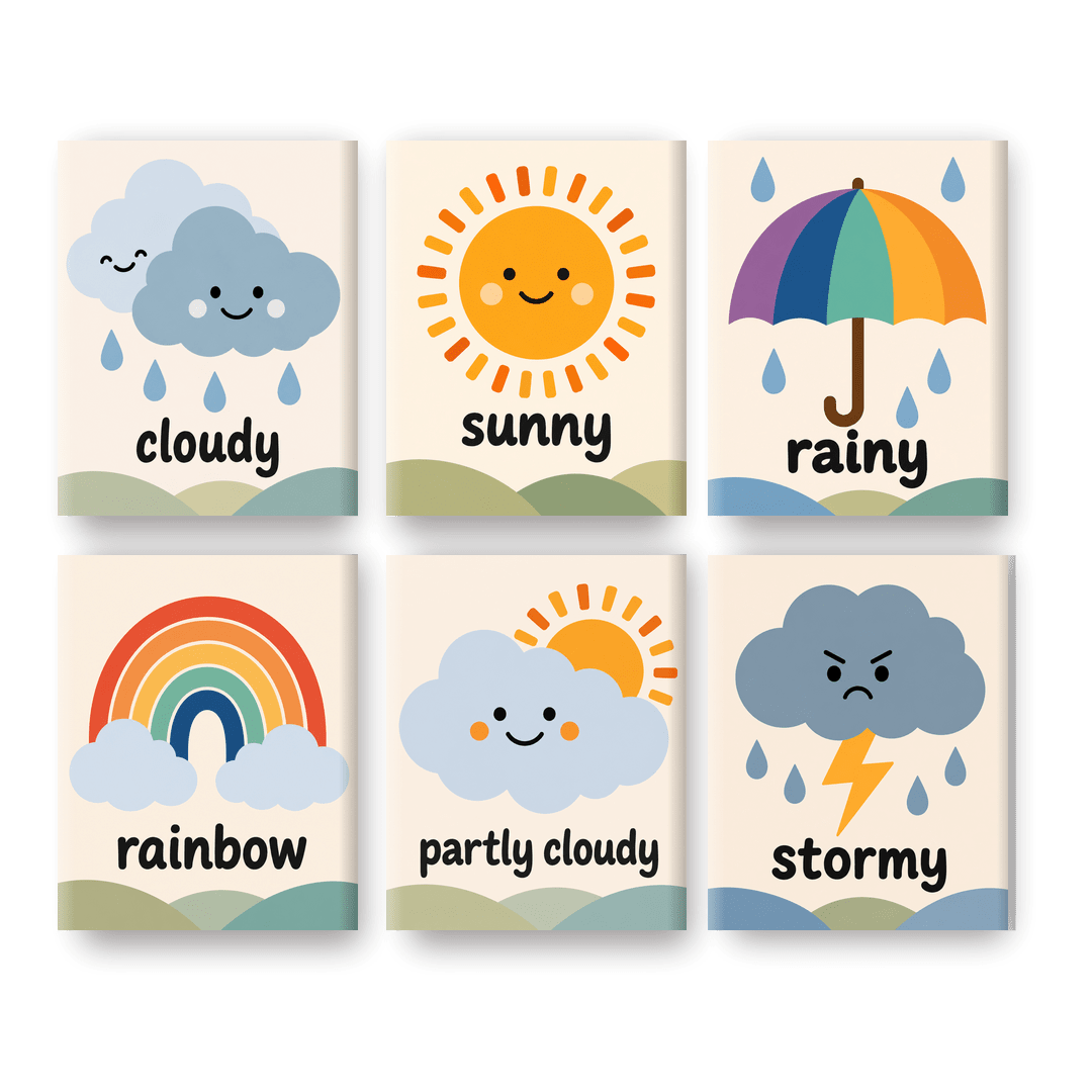 6 Mini Paintings - Happy Weather Set - Paint by numbers