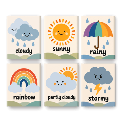 6 Mini Paintings - Happy Weather Set - Paint by numbers
