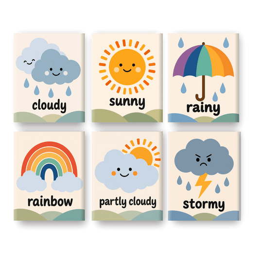 6 Mini Paintings - Happy Weather Set - Paint by numbers