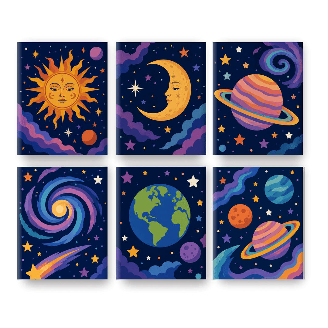 6 Mini Paintings - Magic Universe Set - Paint by numbers