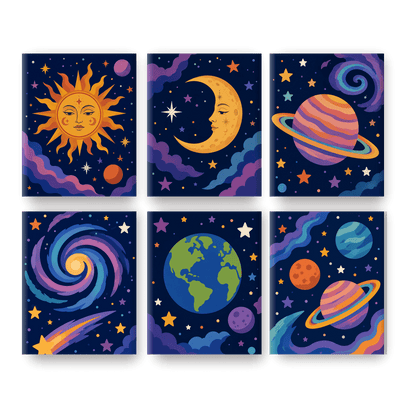 6 Mini Paintings - Magic Universe Set - Paint by numbers