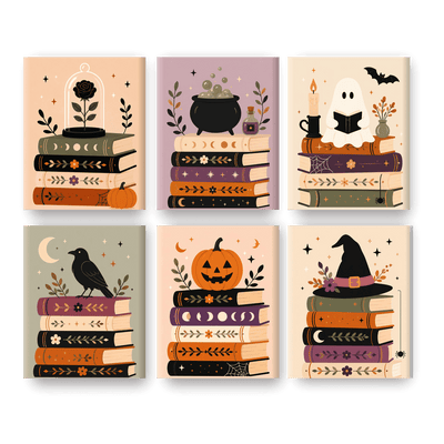 6 mini-peintures - Livres d'Halloween