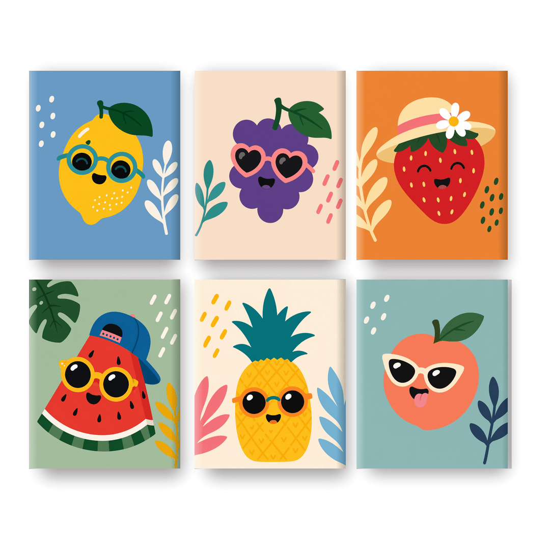6 Mini Paintings - Cool Fruit Set - Paint by numbers