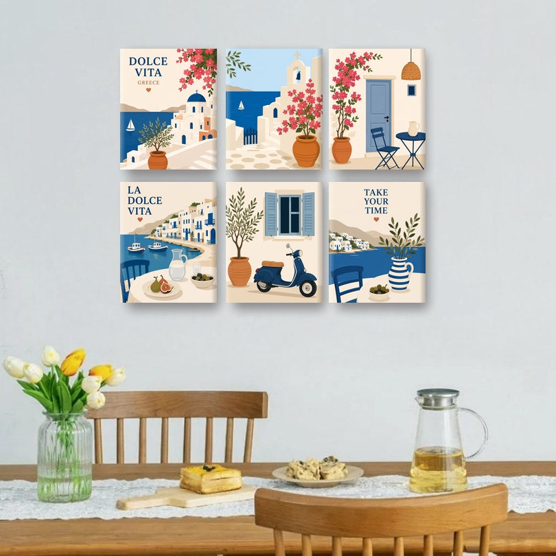 6 Mini Paintings - Greek Escape Set