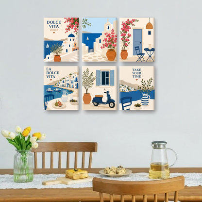 6 Mini Paintings - Greek Escape Set