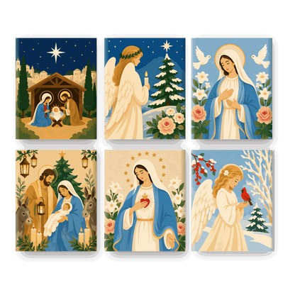 6 Mini Paintings - Christmas Grace Set - Paint by numbers