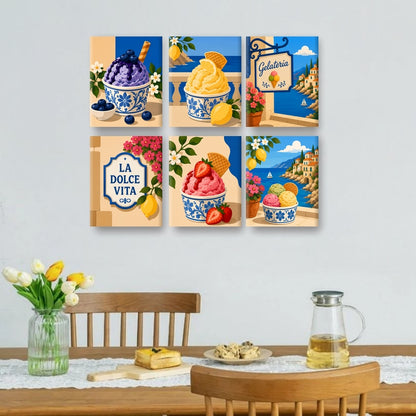 6 Mini Paintings - Gelato Escape Set