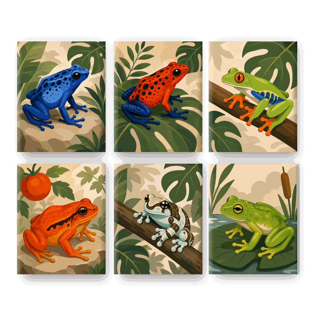 6 Mini Paintings - Jungle Jewels Set - Paint by numbers