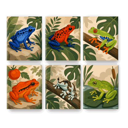 6 Mini Paintings - Jungle Jewels Set - Paint by numbers