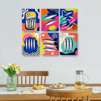 6 Mini Quadri - Set Sardine Pop Art