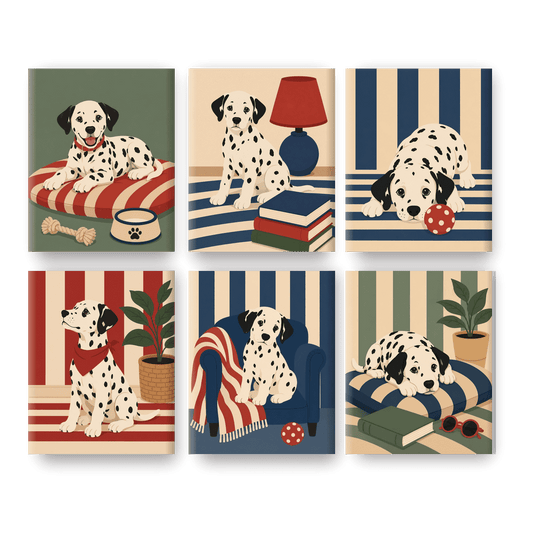 6 Mini Paintings - Cozy Dalmatian Set - Paint by numbers
