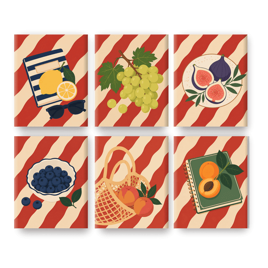 6 Mini Paintings - Summer Market Set - Paint by numbers
